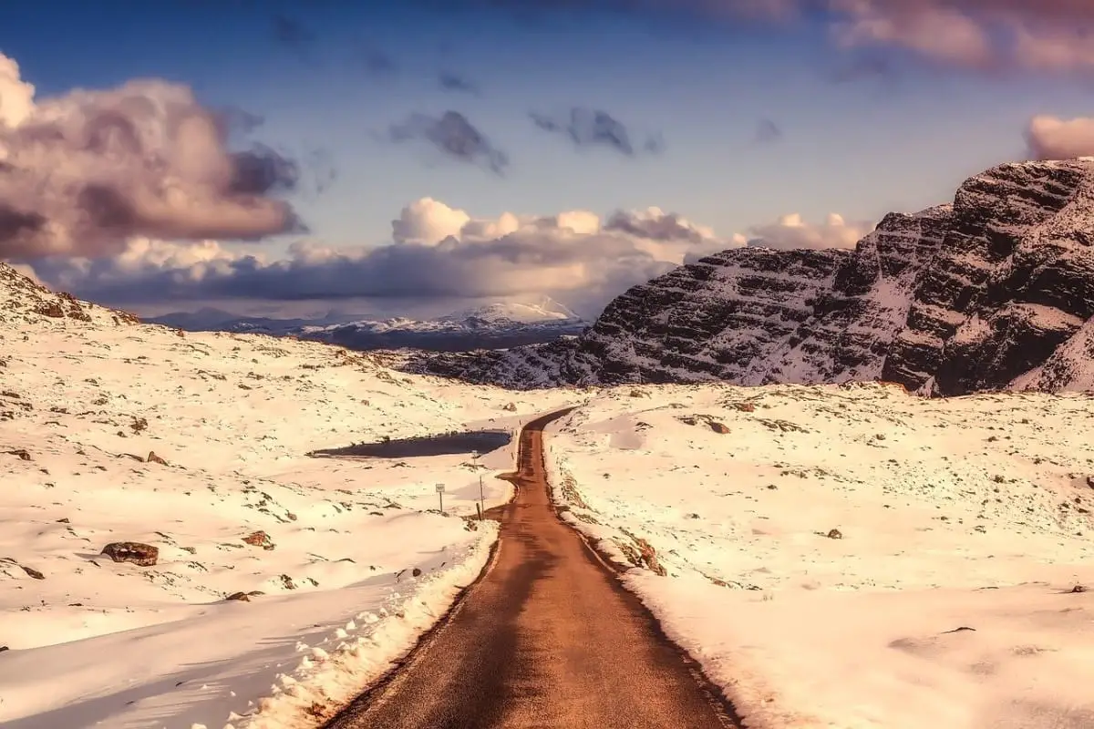 winter road scotland