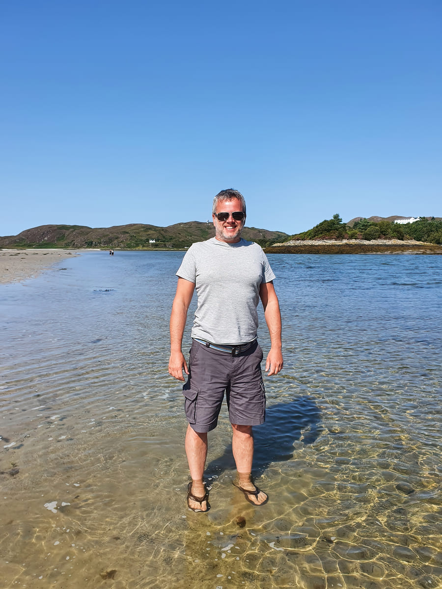 Craig Neil at the Silver Sands of Morar