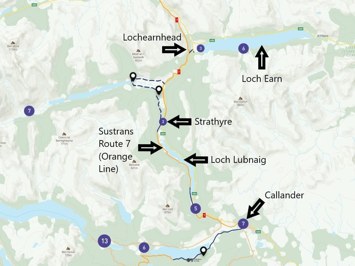 Callander to Lochearnhead Route